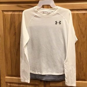 Under Armour Loose Heatgear Long Sleeve T-shirt White, Black, and Gray S